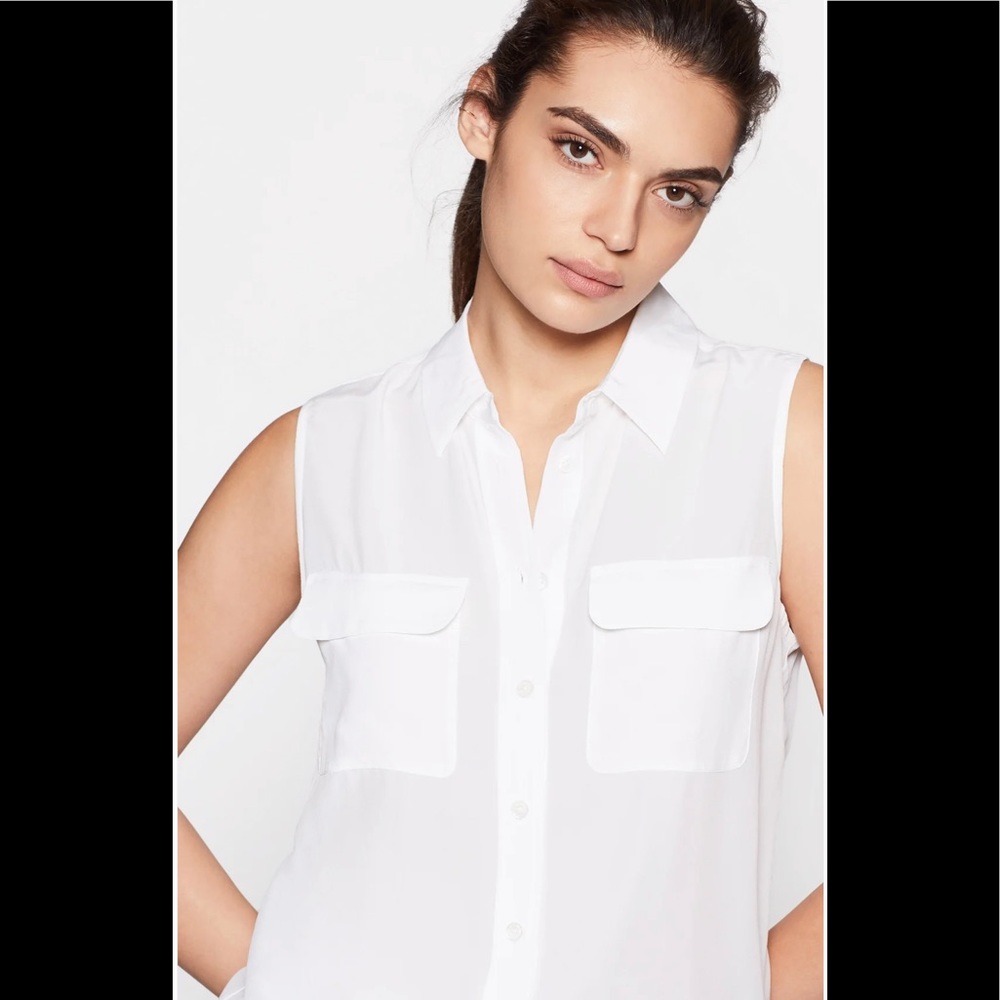 Equipment Femme Slim Signature Sleeveless Silk Shirt Size S MSRP: $230.00